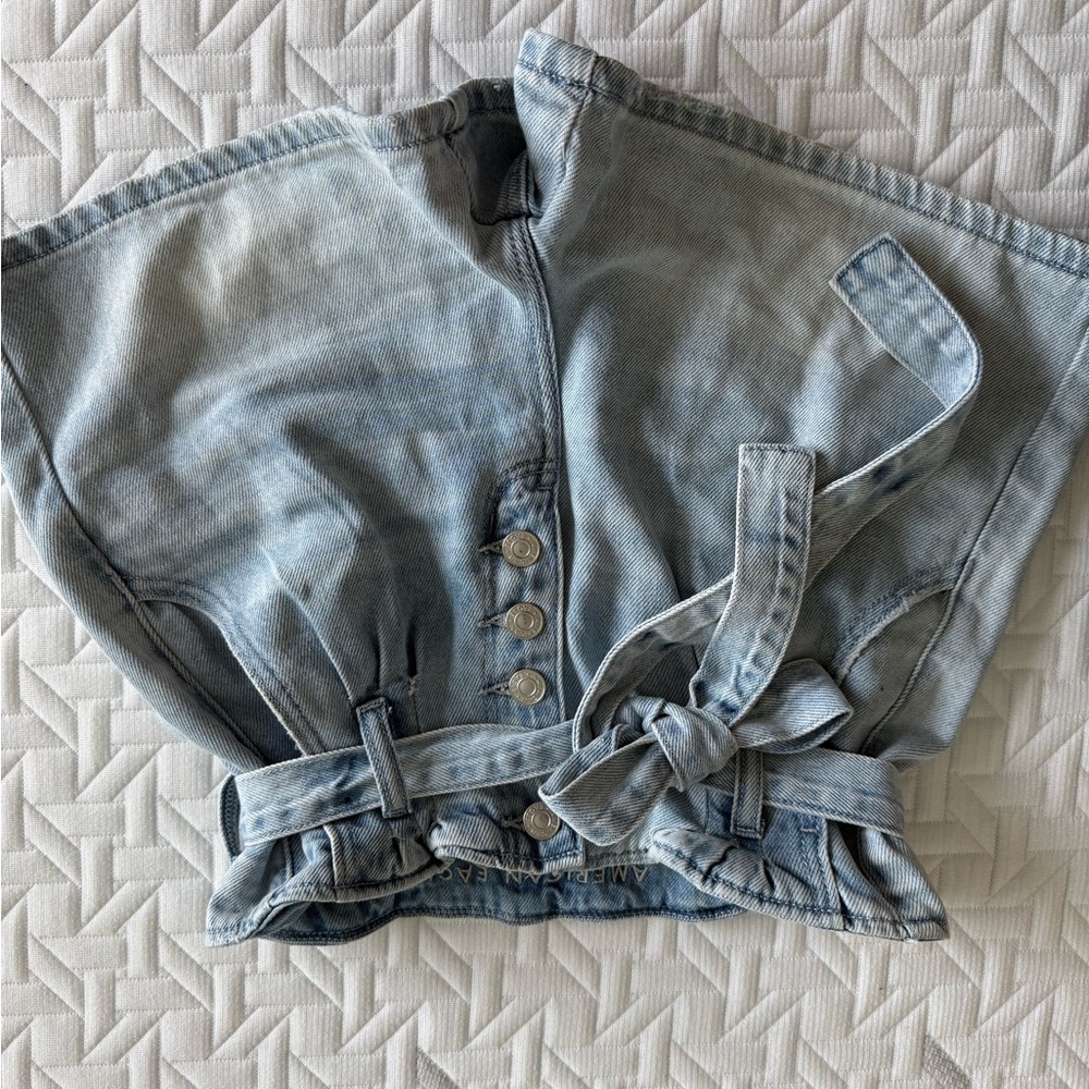 American Eagle Outfitters Blue Denim Top